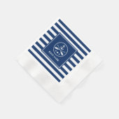 Schiff oder Name Ankerwagen & Sterne mit blauen St Serviette (Ecke)