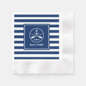 Schiff oder Name Ankerwagen & Sterne mit blauen St Serviette (Vorderseite)