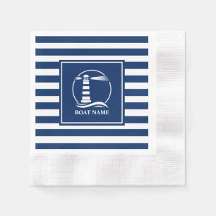 Schiff oder Name Classic Leuchtturm mit blauen Str Serviette