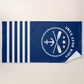 Schiff oder Name Nautical Anchor & Oars Paddles Ma Strandtuch (Vorderseite)