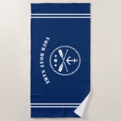 Schiff oder Name Nautischer Anker und überquerte O Strandtuch (Vorderseite)