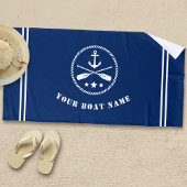 Schiff oder Name Nautischer Anker und überquerte O Strandtuch