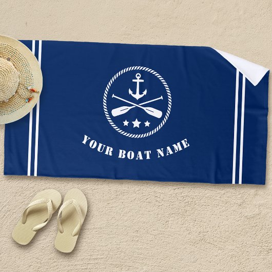 Schiff oder Name Nautischer Anker und überquerte O Strandtuch