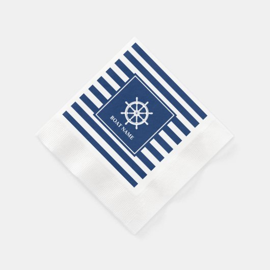 Schiff oder Name Schiff Rad Helm mit blauen Streif Serviette (Ecke)