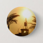 Schiff Palm Trees Sun Foto Rund Abzeichen Button (Vorderseite)