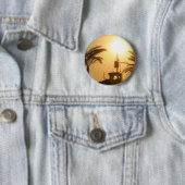 Schiff Palm Trees Sun Foto Rund Abzeichen Button (Beispiel)