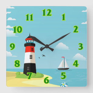 Schiff  quadratische wanduhr