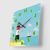 Schiff Quadratische Wanduhr (Winkel)