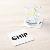 Schiff Rechteckiger Pappuntersetzer (Vor Ort)