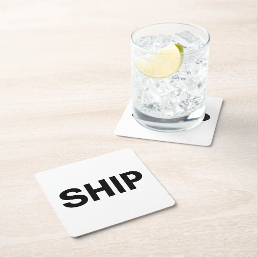 Schiff Rechteckiger Pappuntersetzer (Vor Ort)