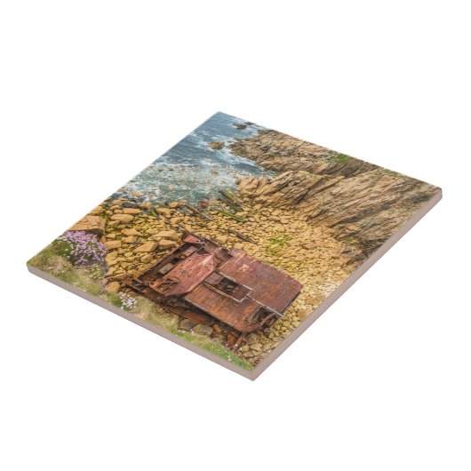 Schiff RMS Mulheim Lands End Cornwall Fliese (Seite)