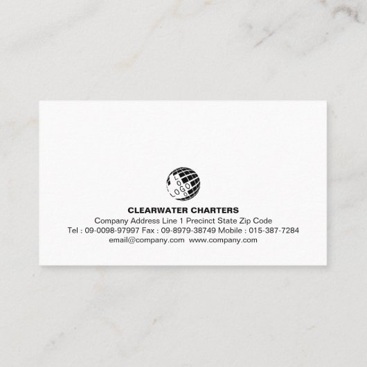 Schiff-Schiff-Charta Fischerei Visitenkarte (Rückseite)