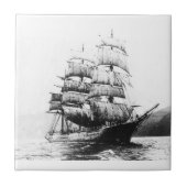 Schiff - Schwarz und Weiß Fliese (Vorderseite)