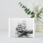 Schiff - Schwarz/Weiß Postkarte (Stehend Vorderseite)