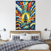 Schiff segelt durch einen Sturm Leinwanddruck (Insitu (Schlafzimmer))