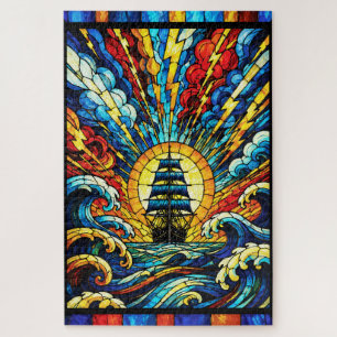 Schiff segelt durch einen Sturm Puzzle