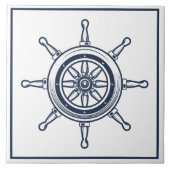 Schiff Ship Wheel an der Küste von Blue Beach Hous Fliese (Vorderseite)