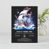 Schiff Simple Pirate Birthday Einladung (Stehend Vorderseite)