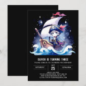 Schiff Simple Pirate Birthday Einladung (Vorne/Hinten)