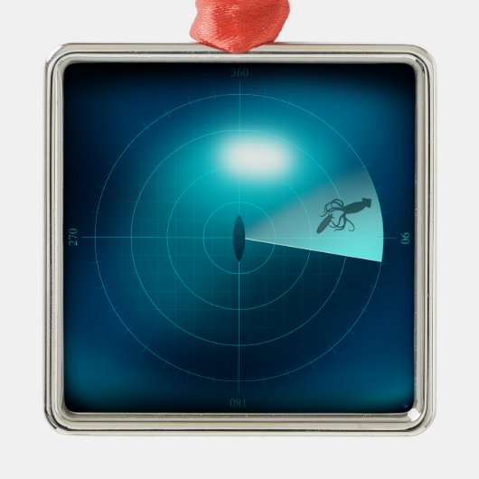 Schiff Sonar erkennt Kraken Sea Monster Ornament Aus Metall (Vorne)