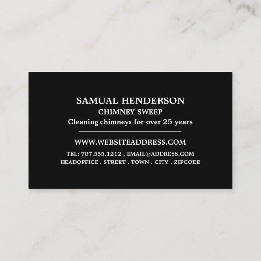 Schiff & Sweepers Design, Schornstein Sweep Visitenkarte (Rückseite)