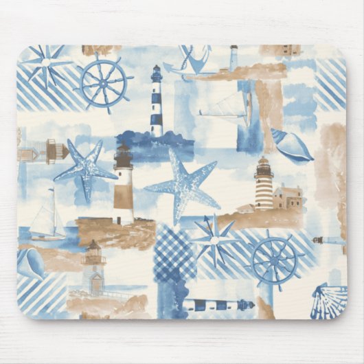 Schiff Thema nautische Anker-Lenkrad Mousepad (Vorne)