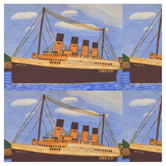 Schiff Titanic Baumwollstoff  Stoff (Nahaufnahme)