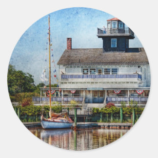 Schiff - Tuckerton Seaport - Tuckerton Lighthouse Runder Aufkleber