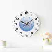 Schiff und Anchor Große Wanduhr