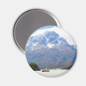 Schiff und Berge, Patagonien, Chile Magnet (Vorderseite/Rückseite)