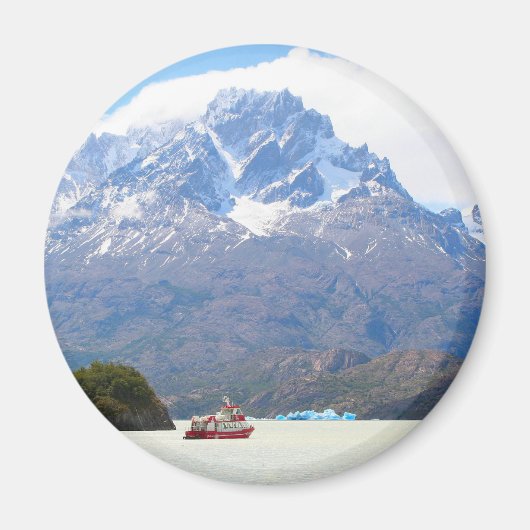 Schiff und Berge, Patagonien, Chile Magnet (Vorne)