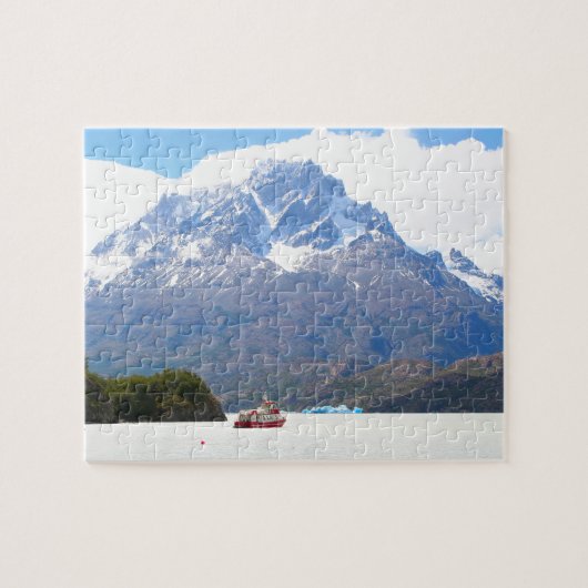 Schiff und Berge, Patagonien, Chile Puzzle (Horizontal)