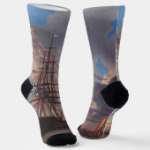 Schiff und eine Fregatte auf Reede  Socken (Gewinkelt)