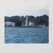 Schiff und Leuchtturm Postkarte (Vorderseite)