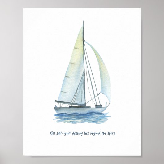 Schiff und Meer, Motivationsposter Poster (Vorne)