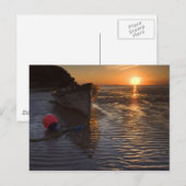 Schiff und Sonnenuntergang Postkarte (Vorne/Hinten)
