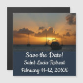 Schiff und Sonnenuntergang Tropische Seascape Save Magnetkarte (Vorne/Hinten)