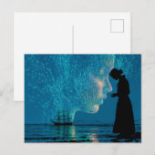 Schiff und Sternbilder, von Land stehend Postkarte (Vorne/Hinten)