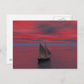 Schiff und Sunset Postkarte (Vorne/Hinten)