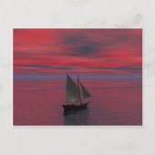 Schiff und Sunset Postkarte (Vorderseite)