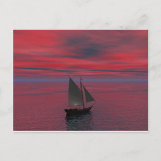 Schiff und Sunset Postkarte