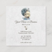 Schiff und Vollmond Quadratische Visitenkarte (Rückseite)