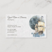 Schiff und Vollmond Visitenkarte (Rückseite)