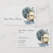 Schiff und Vollmond Visitenkarte (Vorne/Hinten)