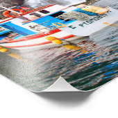 Schiff und Wasserfall, Chile Fotodruck (Ecke)