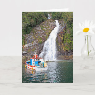 Schiff und Wasserfall, Chile Karte