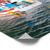 Schiff und Wasserfall, Chile Poster (Ecke)