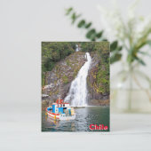 Schiff und Wasserfall, Chile Postkarte (Stehend Vorderseite)