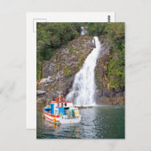 Schiff und Wasserfall, Chile Postkarte (Vorne/Hinten)