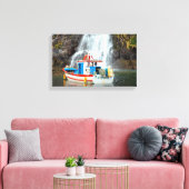 Schiff und Wasserfall Leinwanddruck (Insitu (Wohnzimmer))
